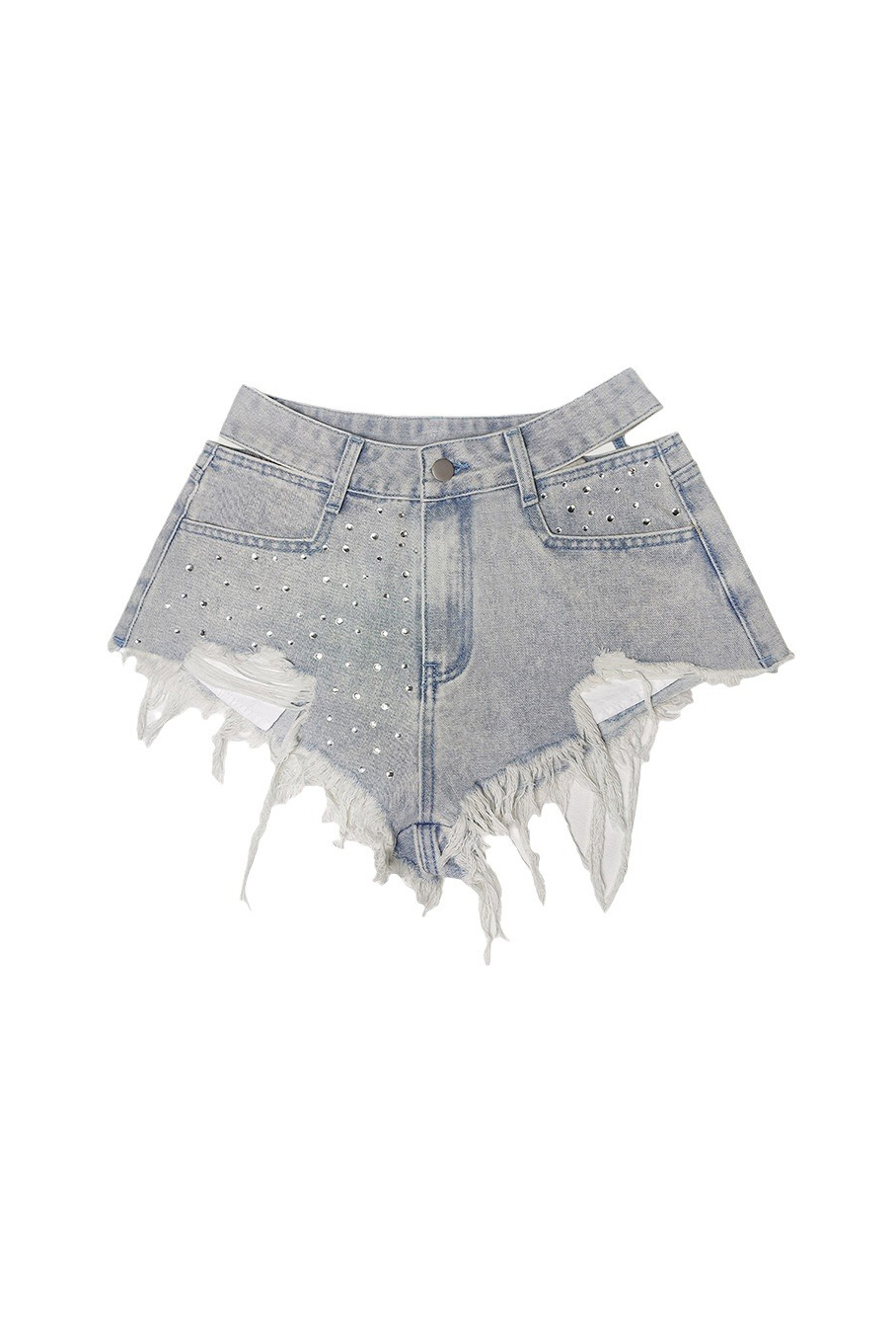 Women's Fashion Versatile Rhinestone Denim Shorts