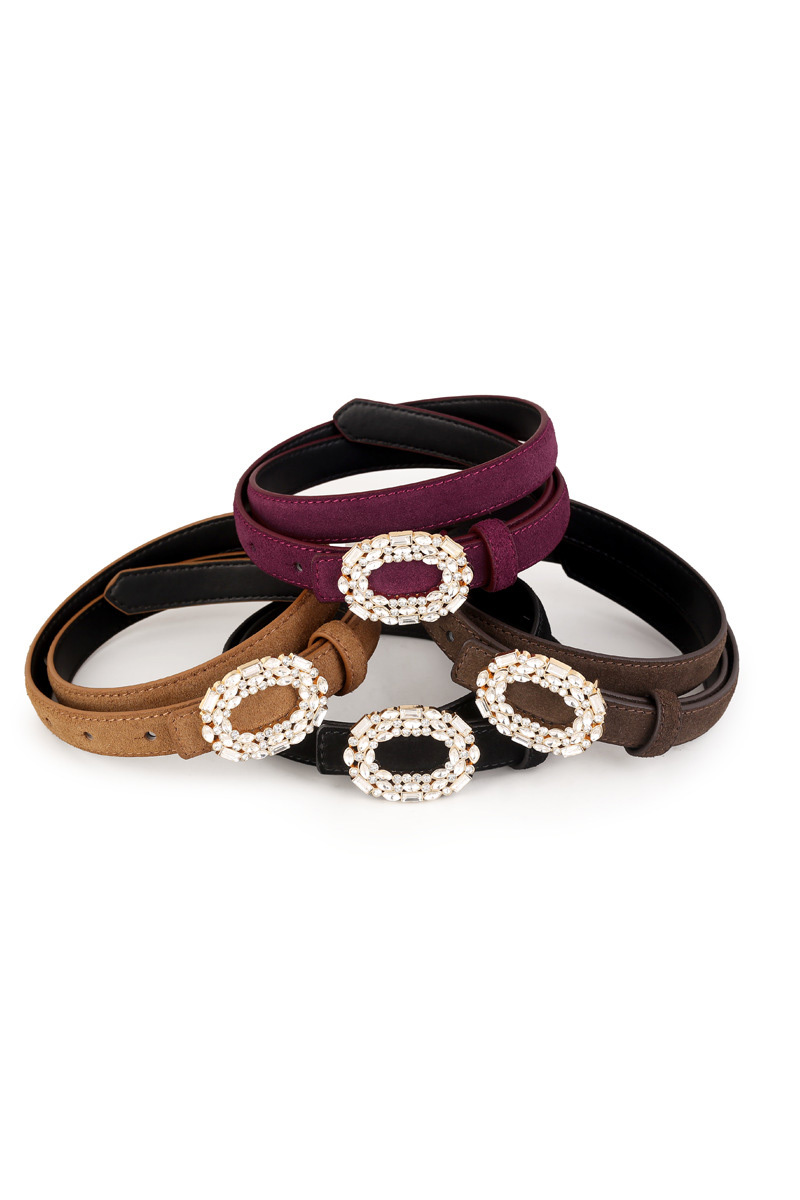 Ladies' Versatile Leather Smooth Buckle Belt