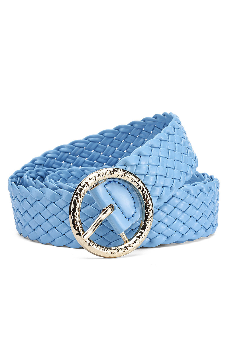 Versatile Women's Patent Leather Belt With Round Buckle