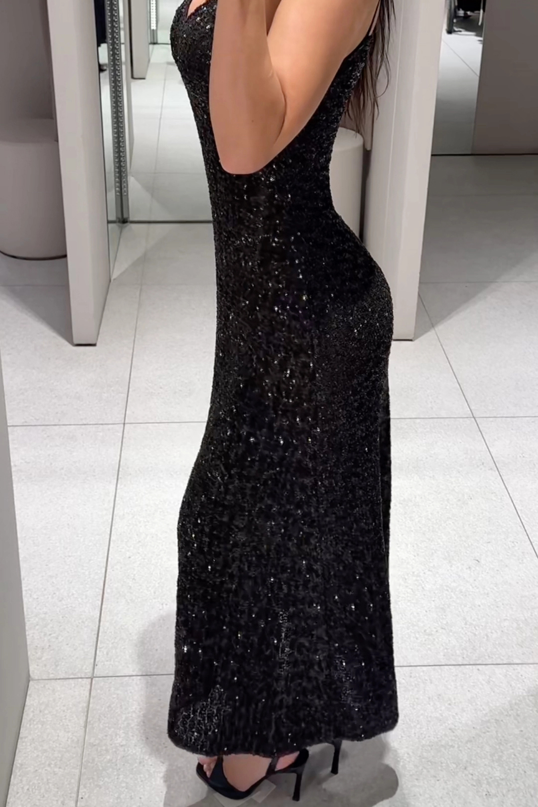 Women's Casual Rhinestone Embellished Long Strappy Dress