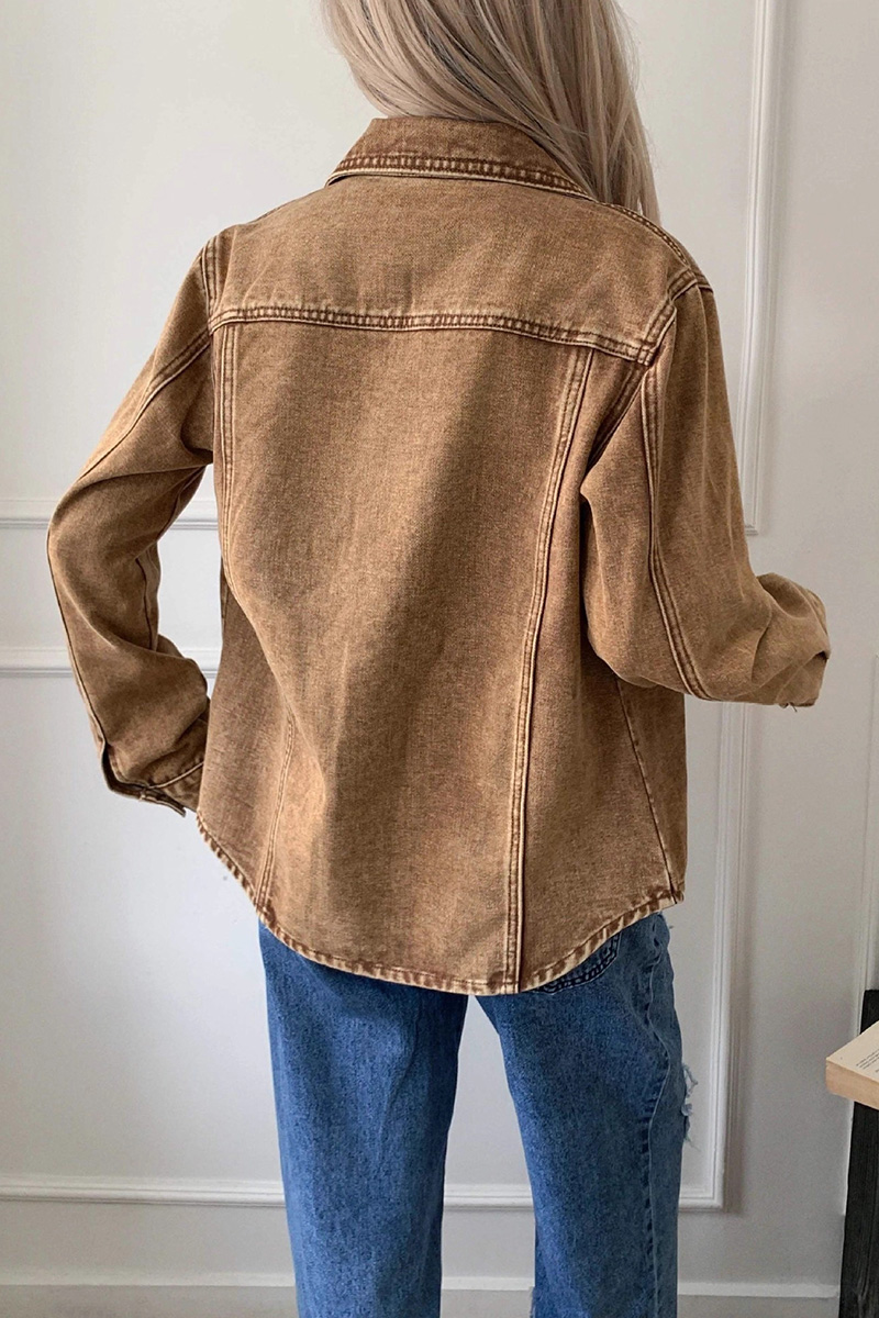 Women‘s Distressed-Wash Denim Jacket