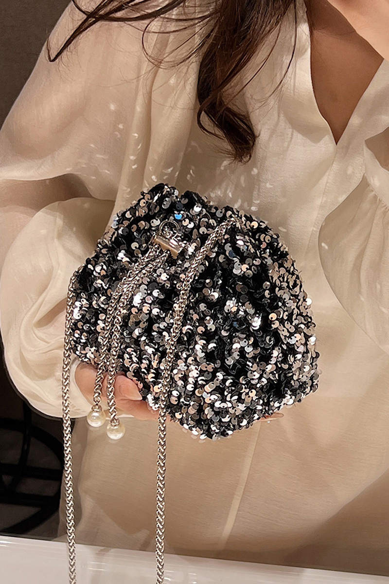 Women's Fashion Statement Sequin Crossbody Evening Bag