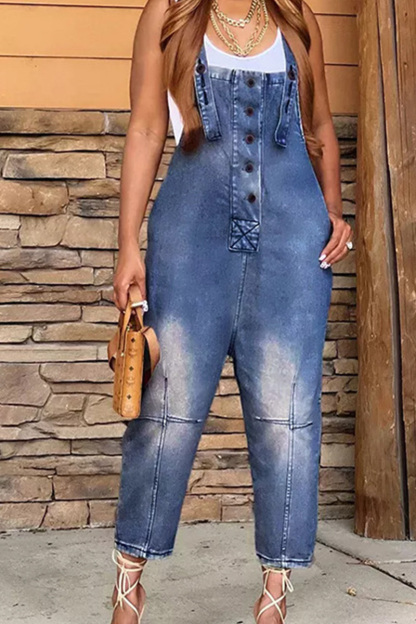 Women's Casual Wash Jumpsuit Overalls
