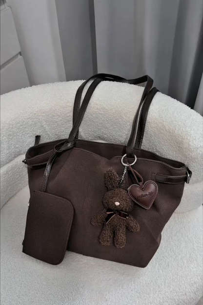 Vintage Versatile Suede Underarm Tote Bag