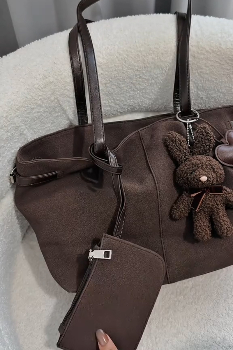 Vintage Versatile Suede Underarm Tote Bag