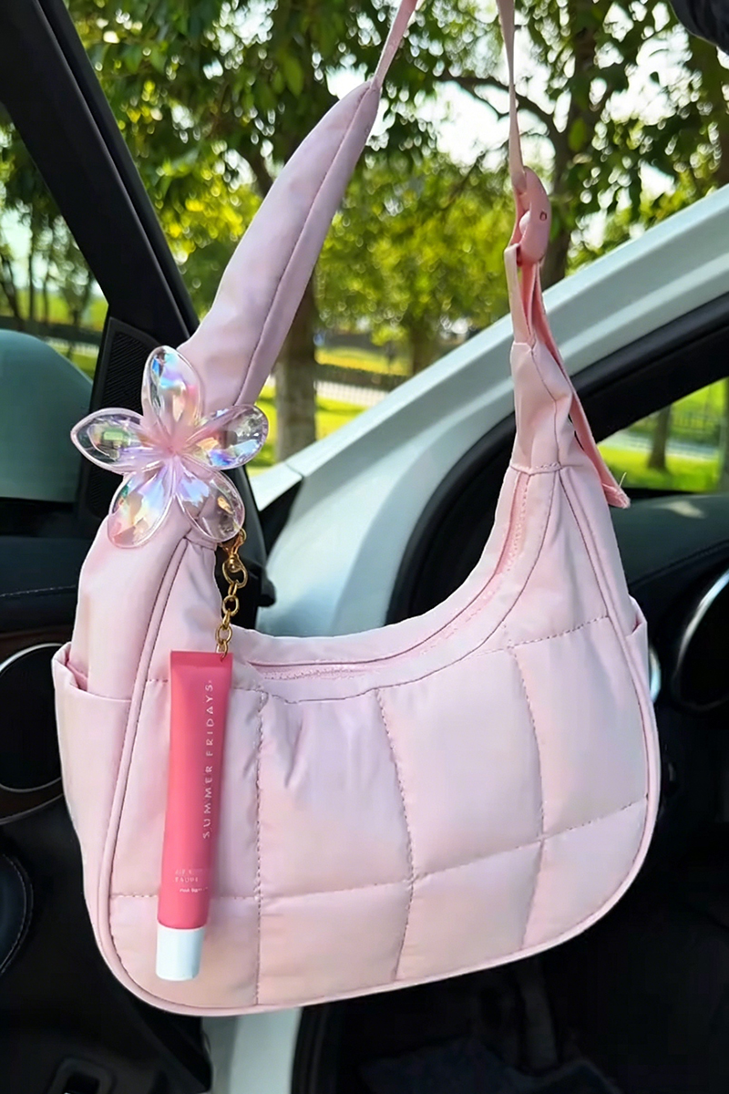 Women's Casual Quilted Canvas Tote Underarm Bag