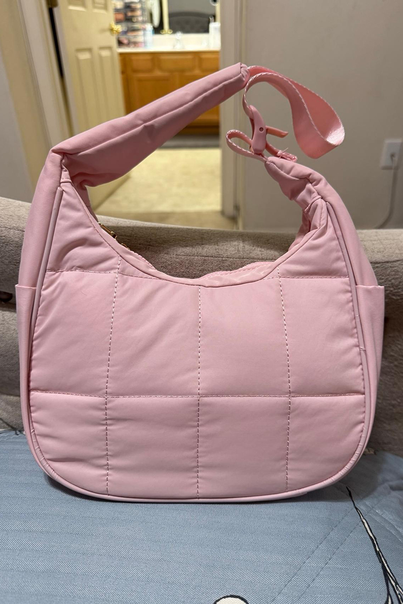 Women's Casual Quilted Canvas Tote Underarm Bag