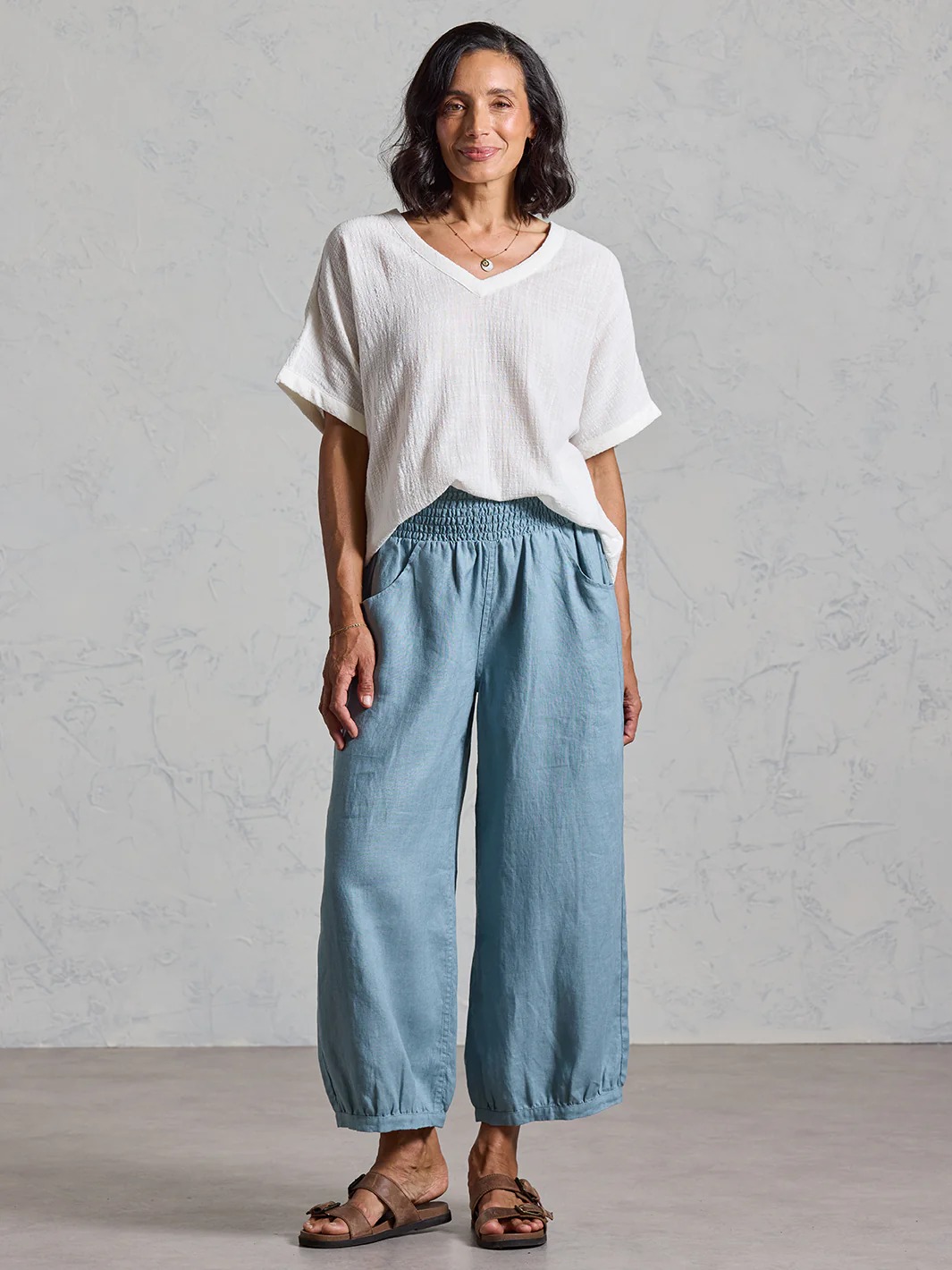 Sadhu French Linen Pants Navy