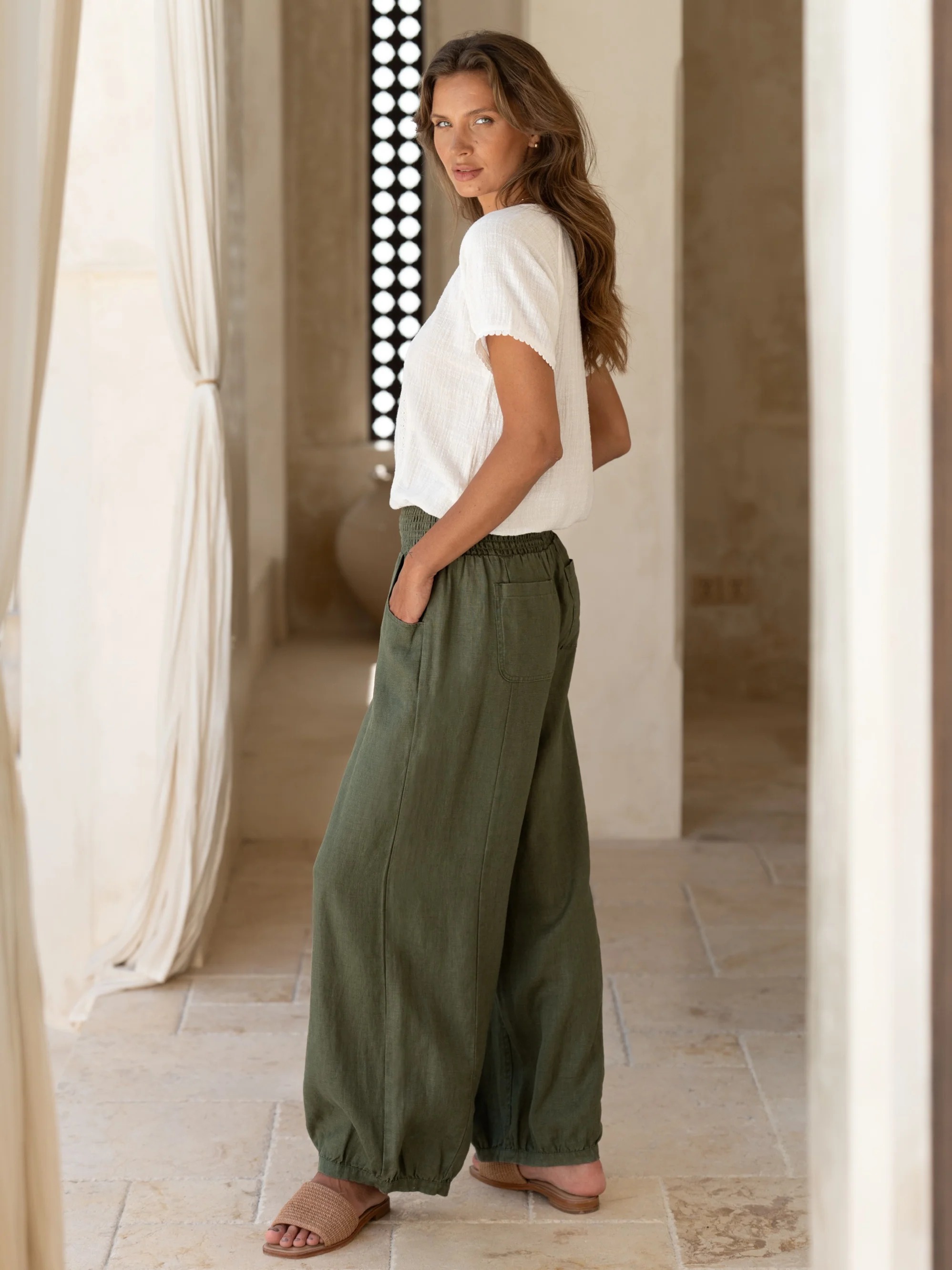 Sadhu French Linen Pants Navy