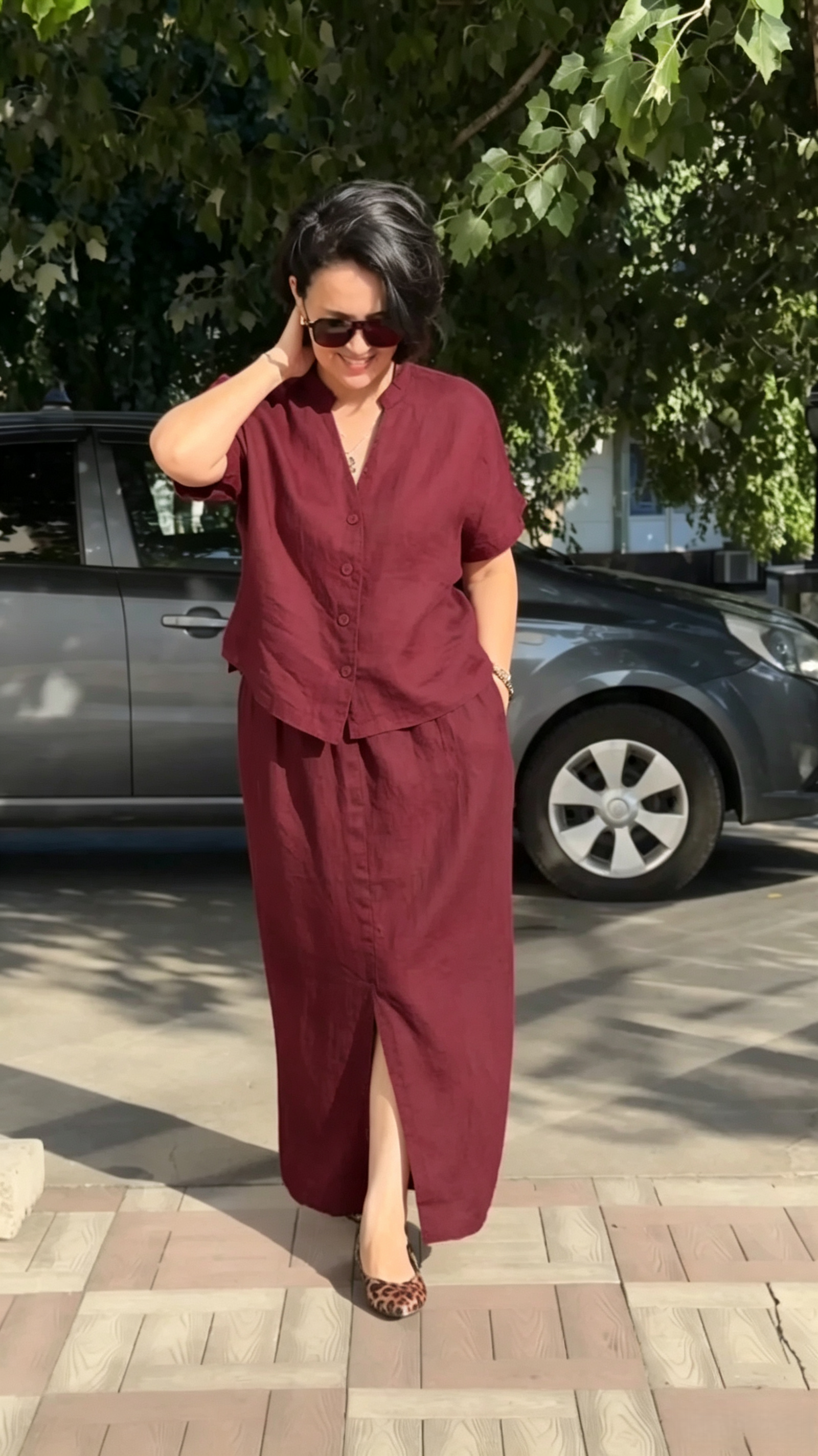 Women's Casual Cotton-Linen Two-Piece Set