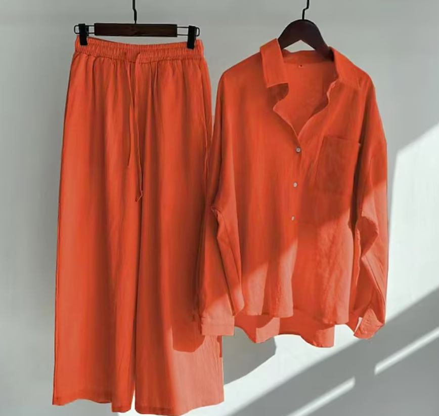 Oversized Blouse And Palazzo Pants Set