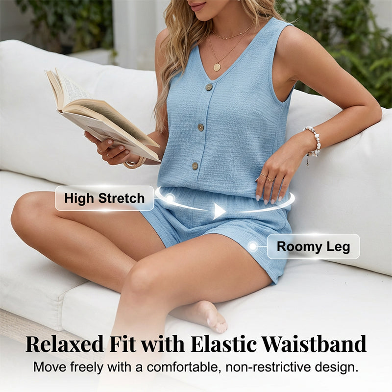 🔥CLEARANCE SALE🔥Women's Casual V-Neck Sleeveless Two-Piece Set