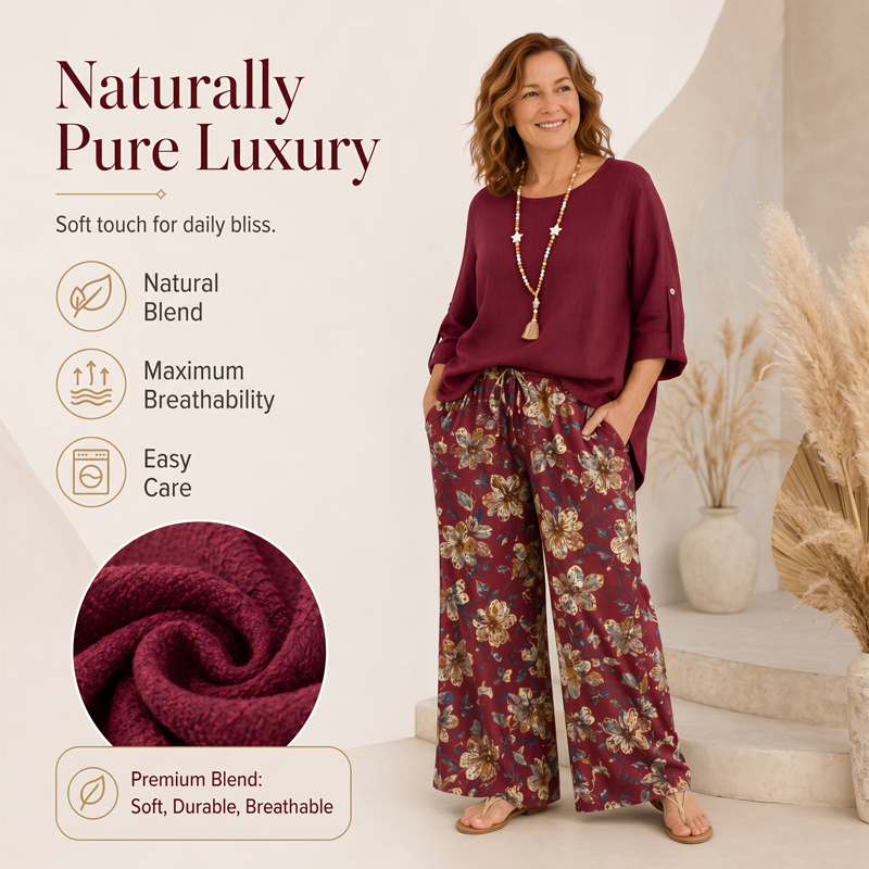 🔥CLEARANCE SALE🔥Women's Cotton Linen Half Sleeve Top ＆ Pants Set