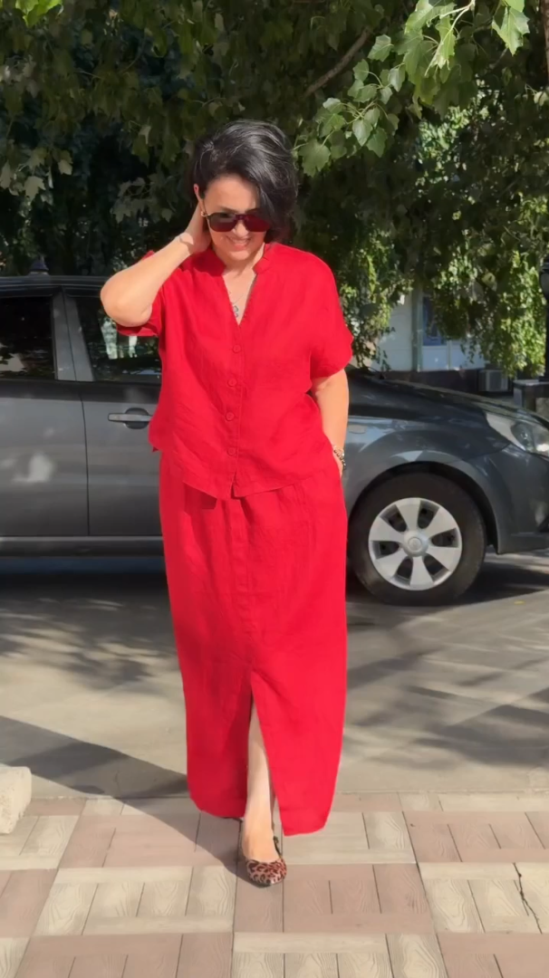 Women's Casual Cotton-Linen Two-Piece Set