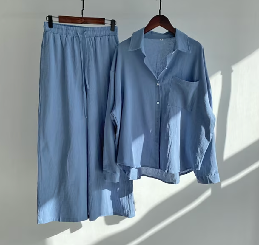 Oversized Blouse And Palazzo Pants Set