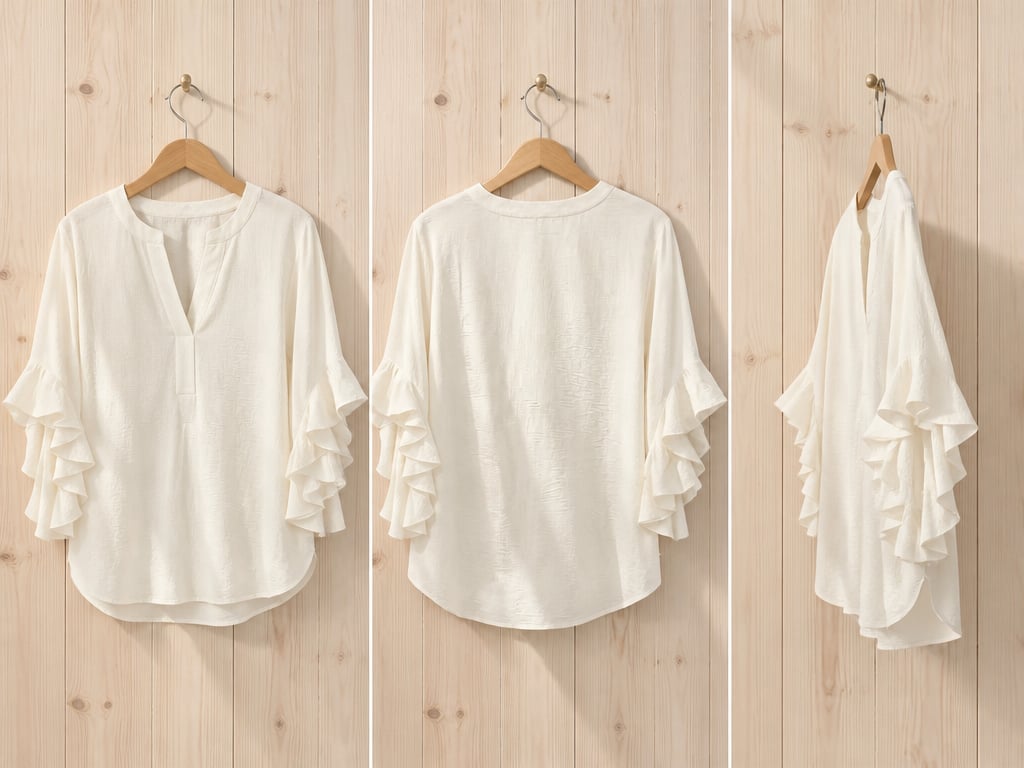 🍃 Plus Size Women's Floral V-Neck Blouse Flowy Ruffled Sleeve Top for Arm & Tummy Flattering Lightweight Casual Summer Shirt ☀️