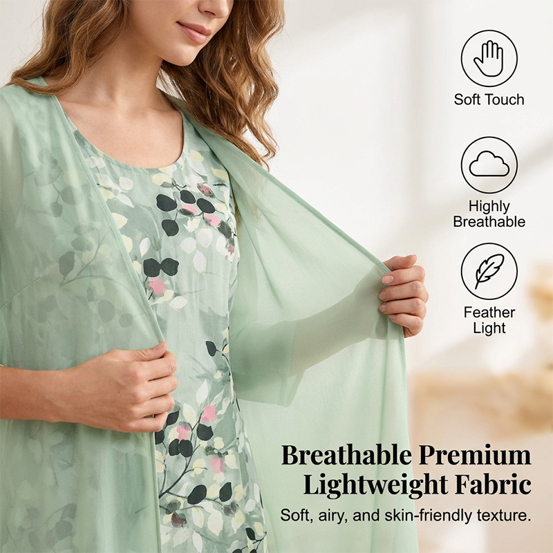🔥CLEARANCE SALE🔥Women's Elegant Chiffon Dress & Cardigan 2-Piece Set