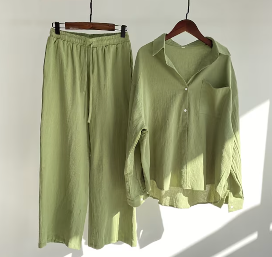 Oversized Blouse And Palazzo Pants Set