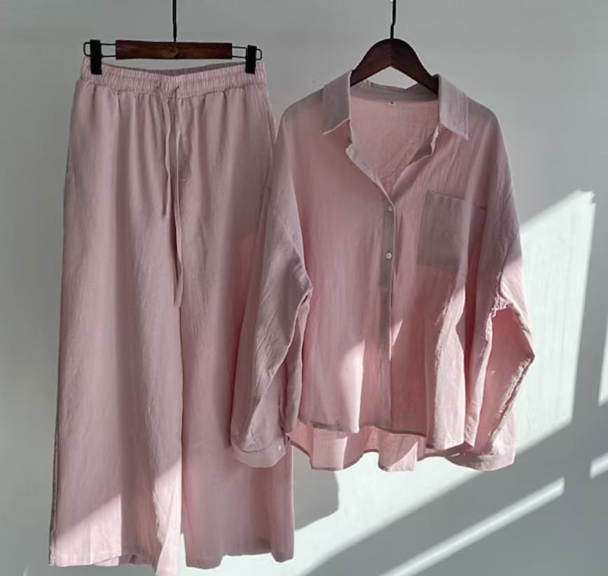 Oversized Blouse And Palazzo Pants Set