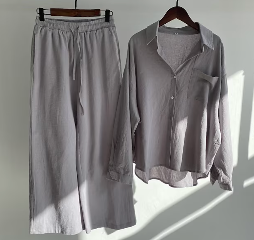 Oversized Blouse And Palazzo Pants Set