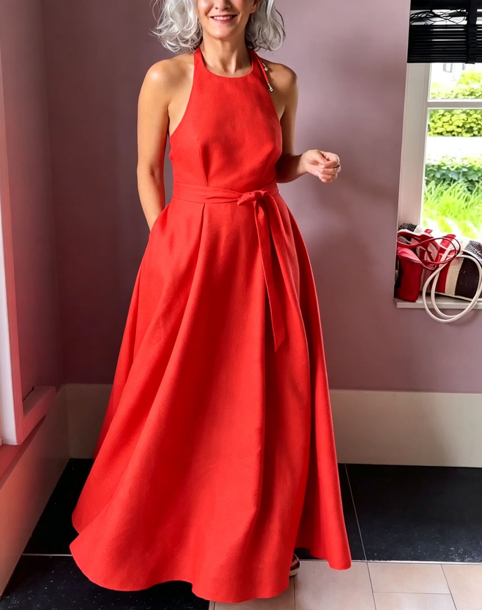 [Copy]Retro art style pleated lace ruffle dress