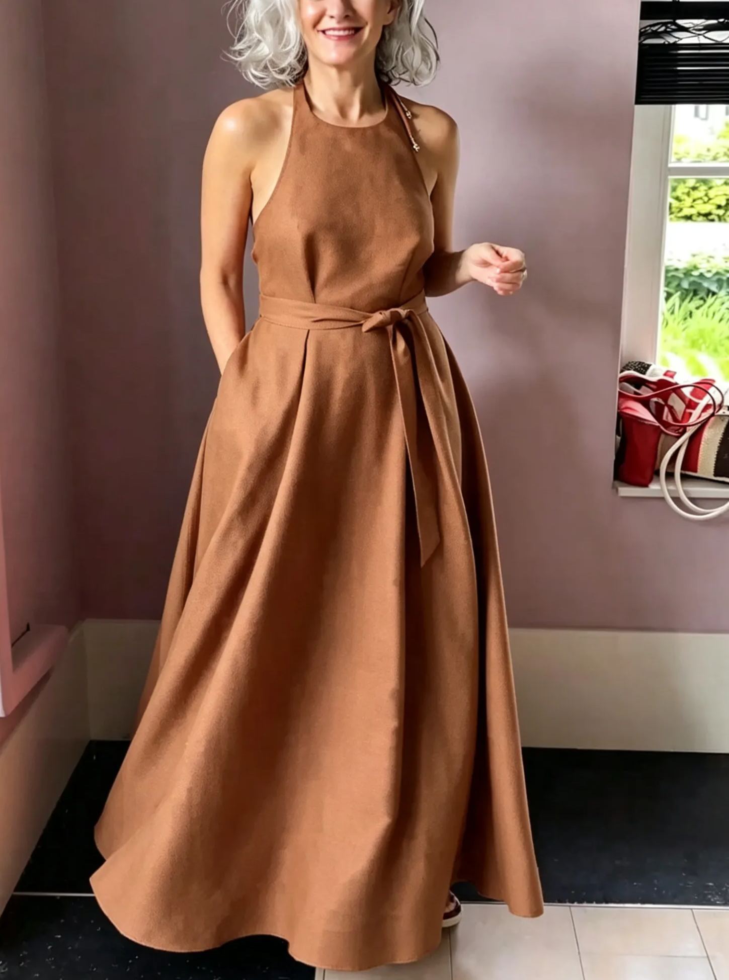 [Copy]Retro art style pleated lace ruffle dress