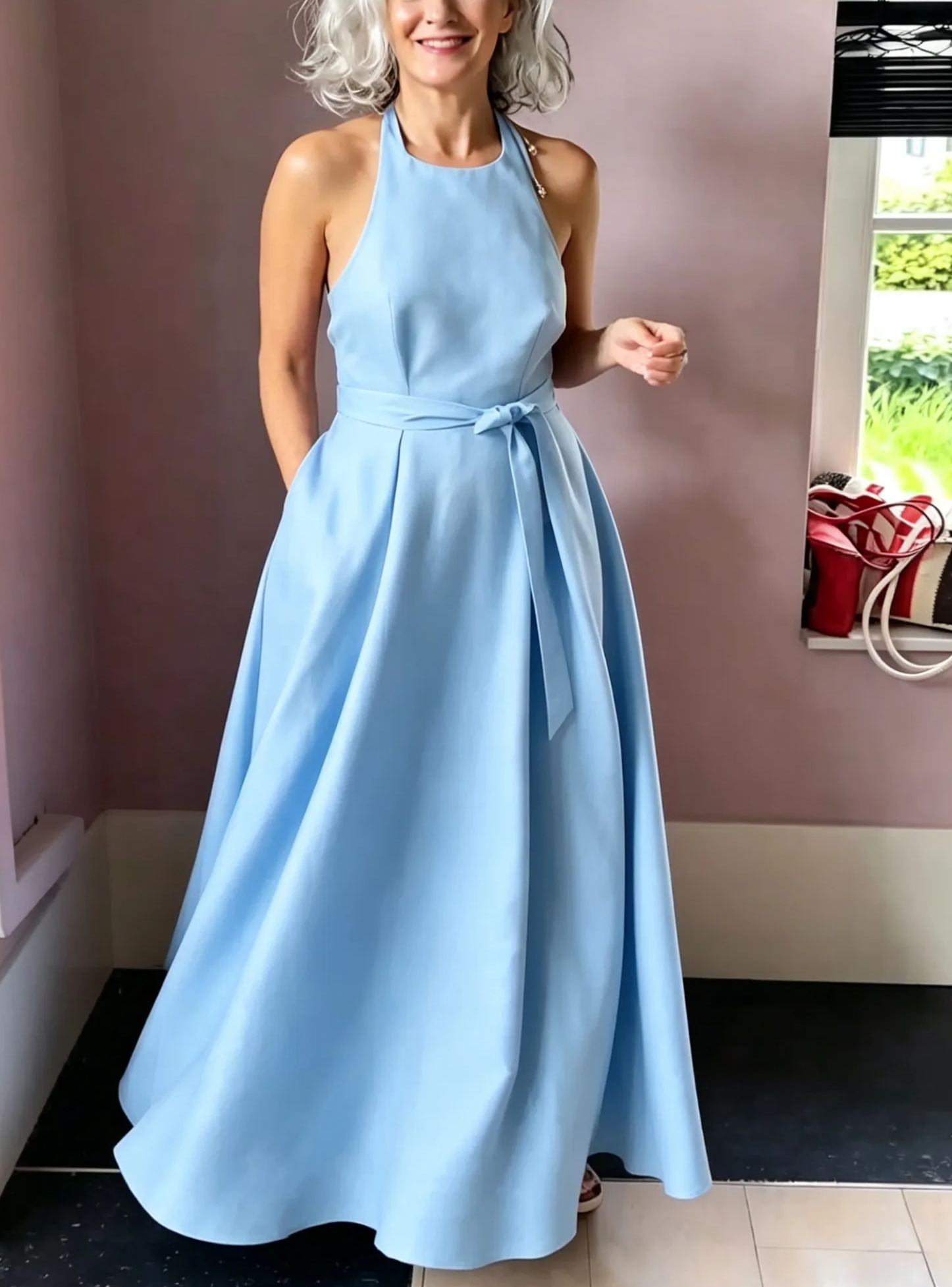 [Copy]Retro art style pleated lace ruffle dress