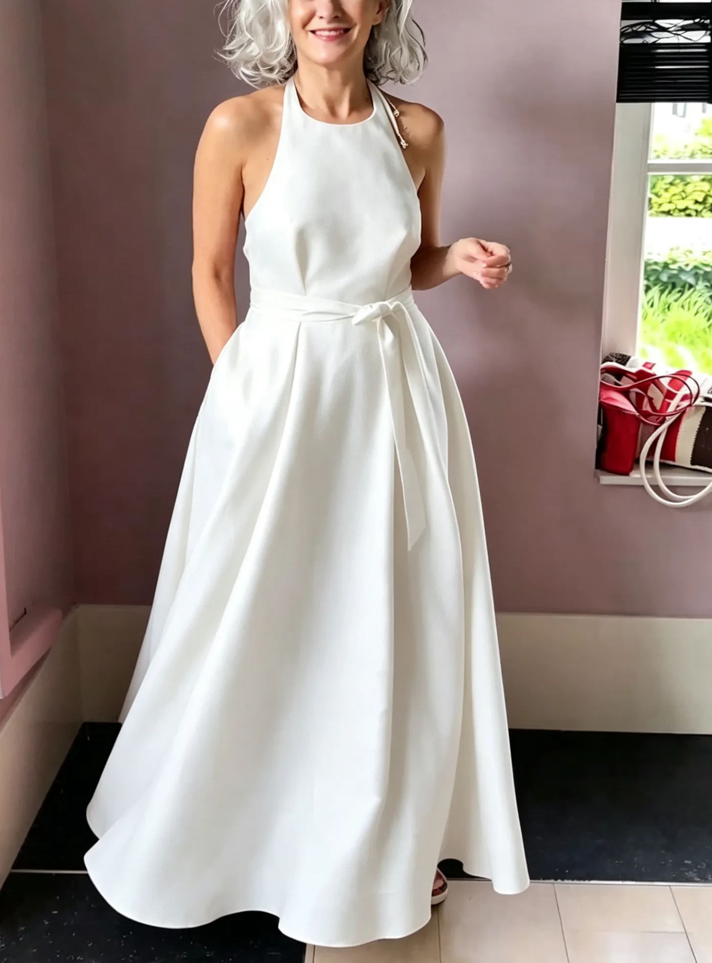 [Copy]Retro art style pleated lace ruffle dress