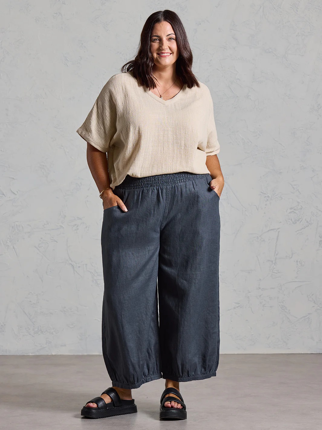Sadhu French Linen Pants Navy