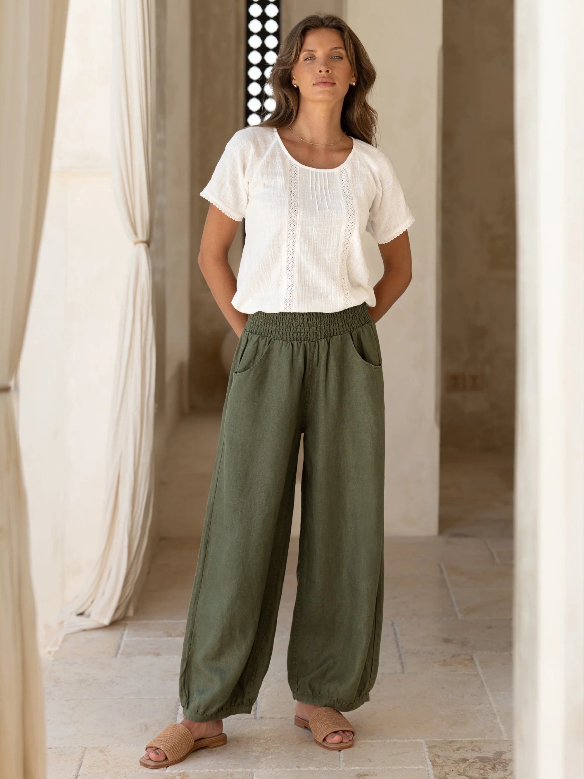 Sadhu French Linen Pants Navy