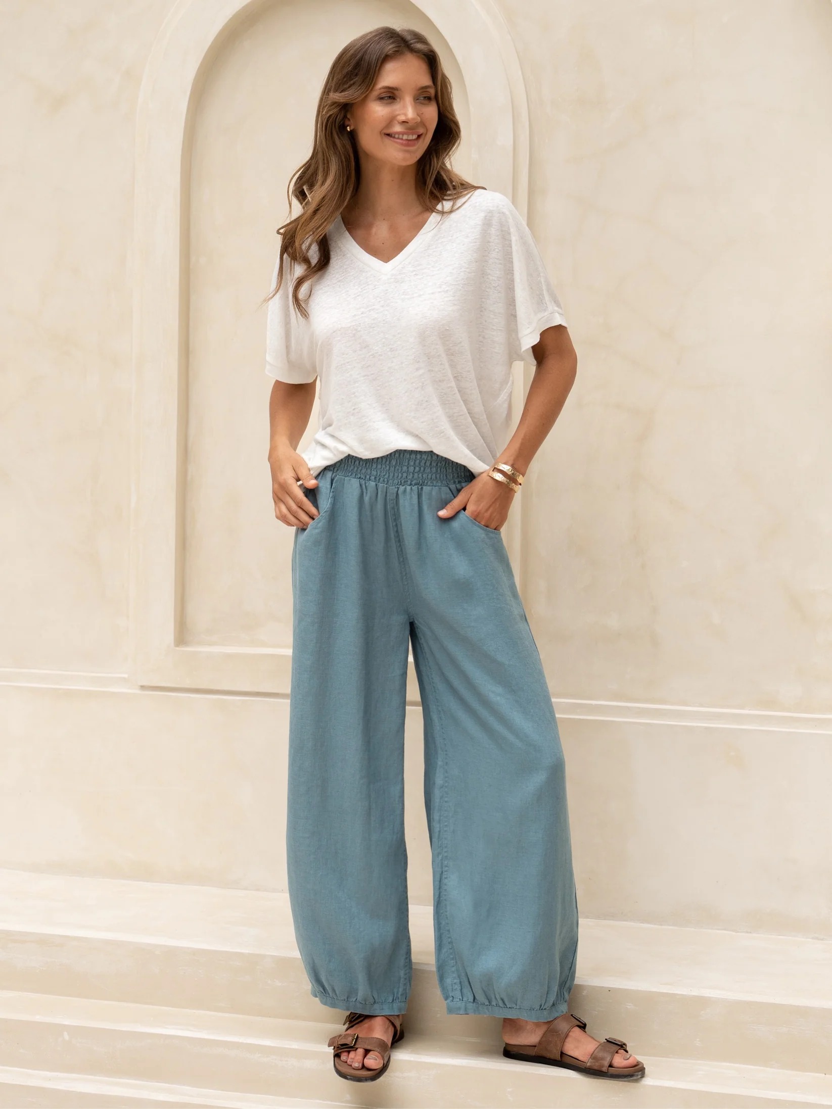 Sadhu French Linen Pants Navy