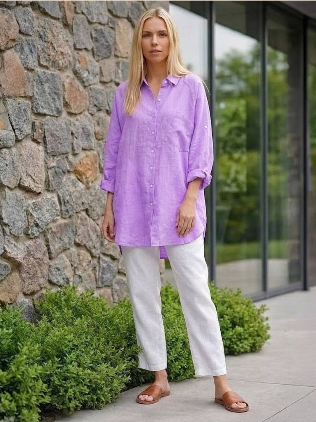 🔥CLEARANCE SALE🔥 The Oversized 100% Cotton Linen Shirt