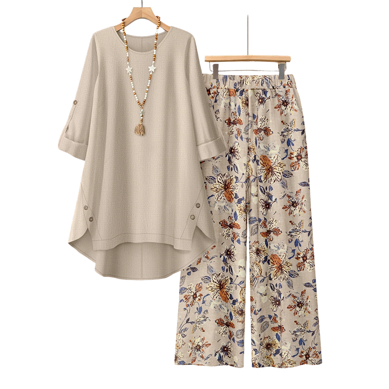 🔥CLEARANCE SALE🔥Women's Cotton Linen Half Sleeve Top ＆ Pants Set