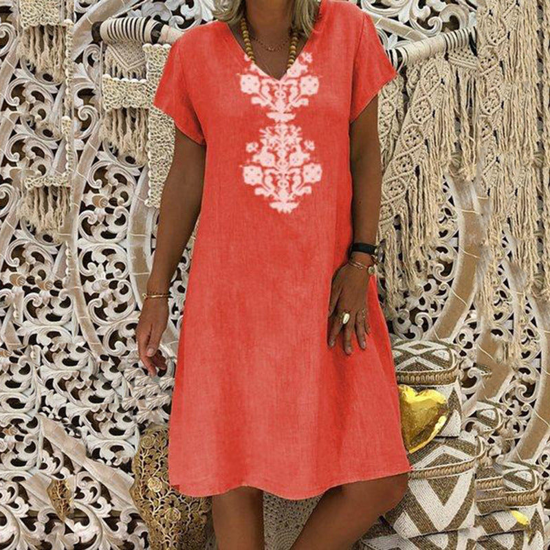 🔥CLEARANCE SALE🔥Women's Casual V Neck Printed Dress