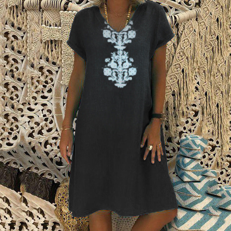 🔥CLEARANCE SALE🔥Women's Casual V Neck Printed Dress
