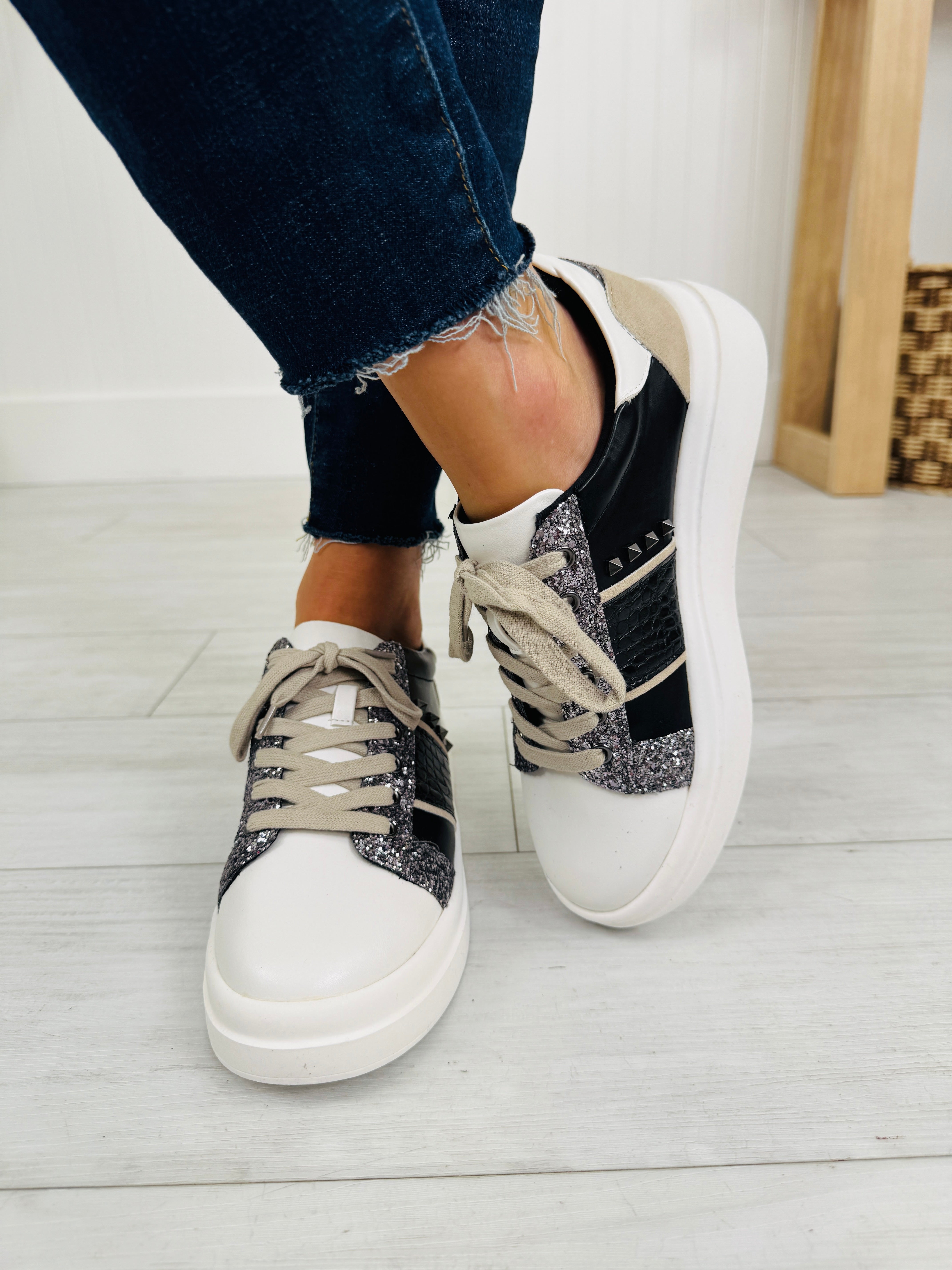 Women's Black Platform Sneakers - Style 2 - product view 3