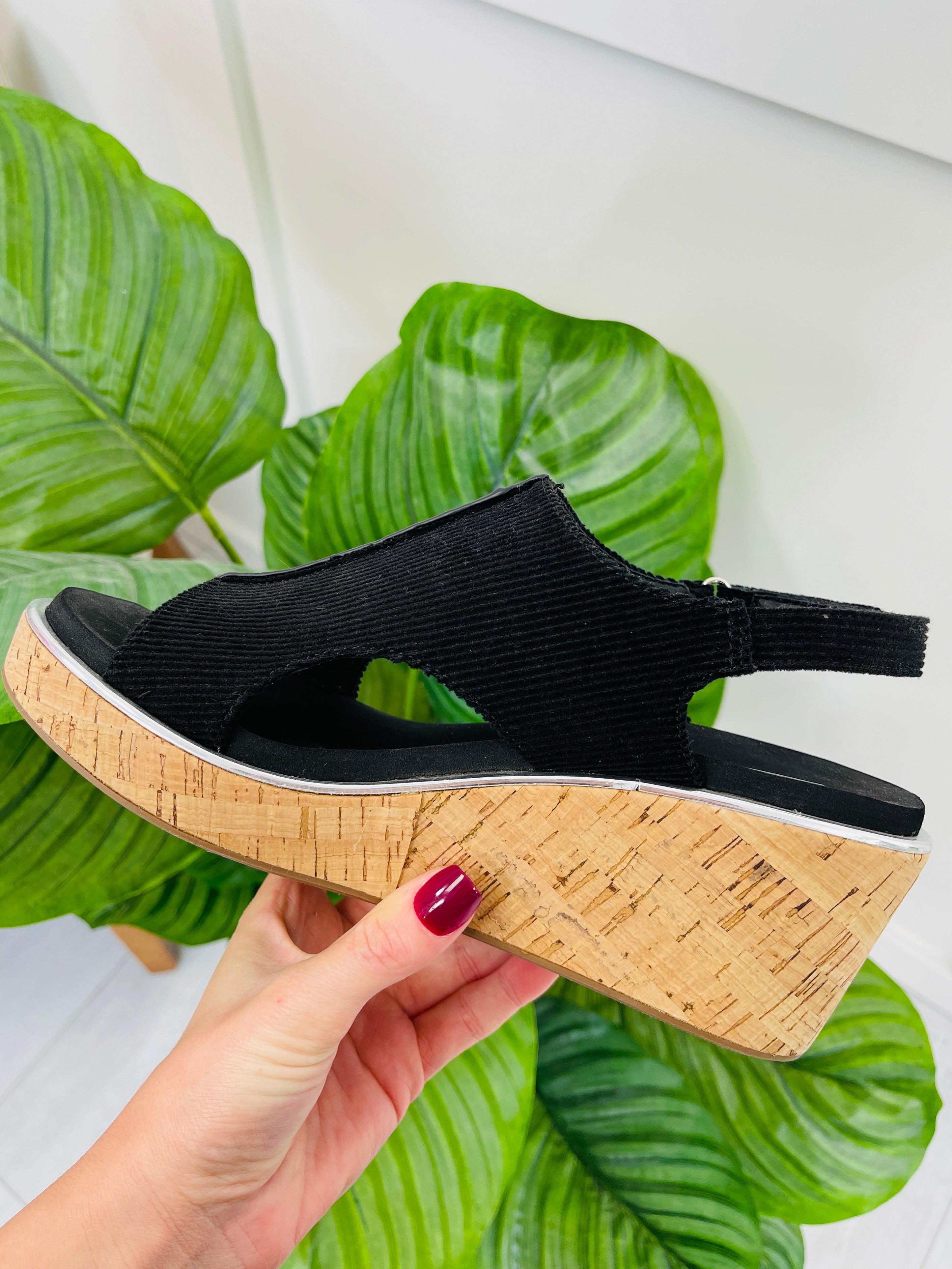 Women's Black Metallic Wedges - product view 1