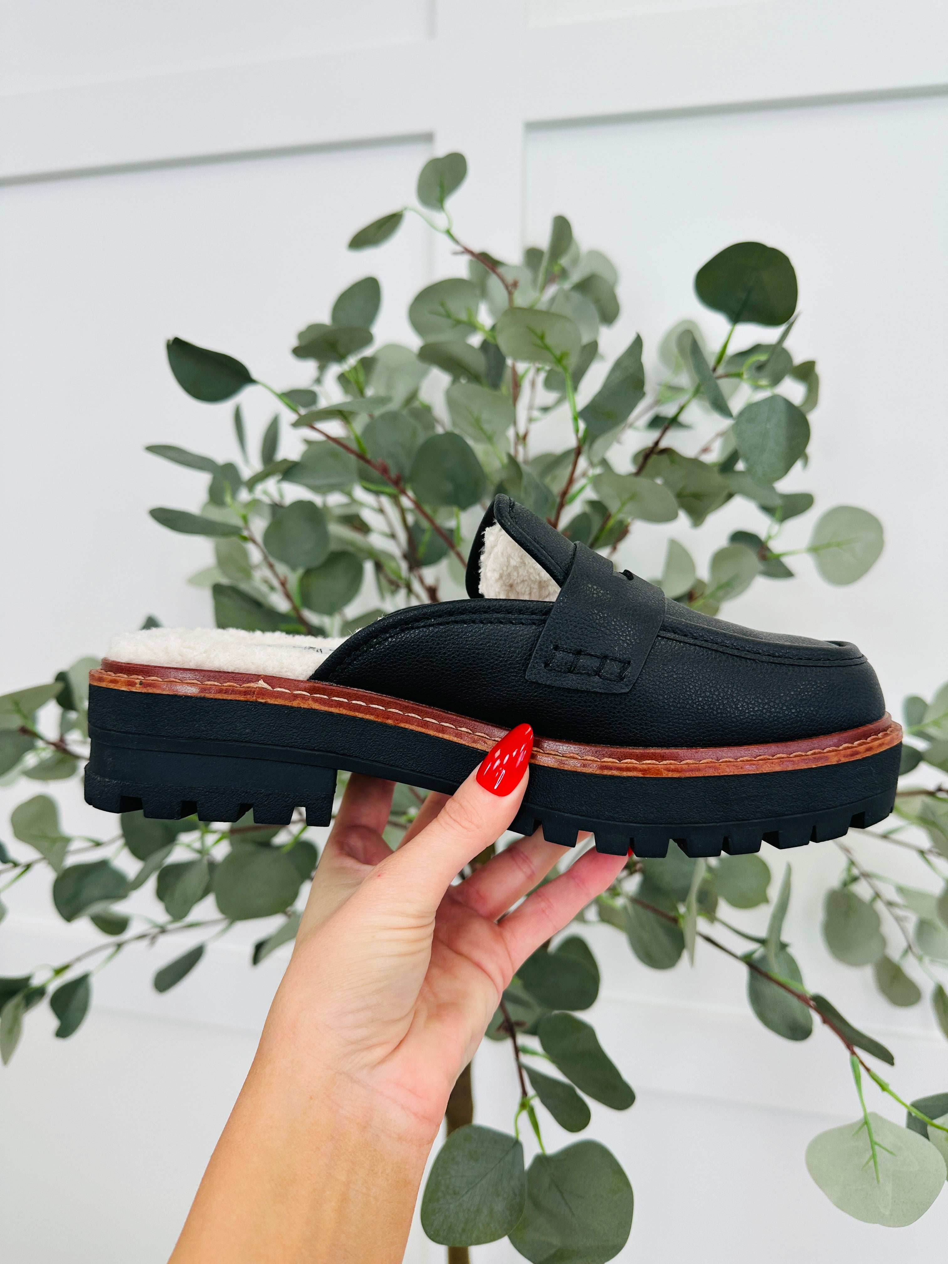 Women's Black Mules - product view 1