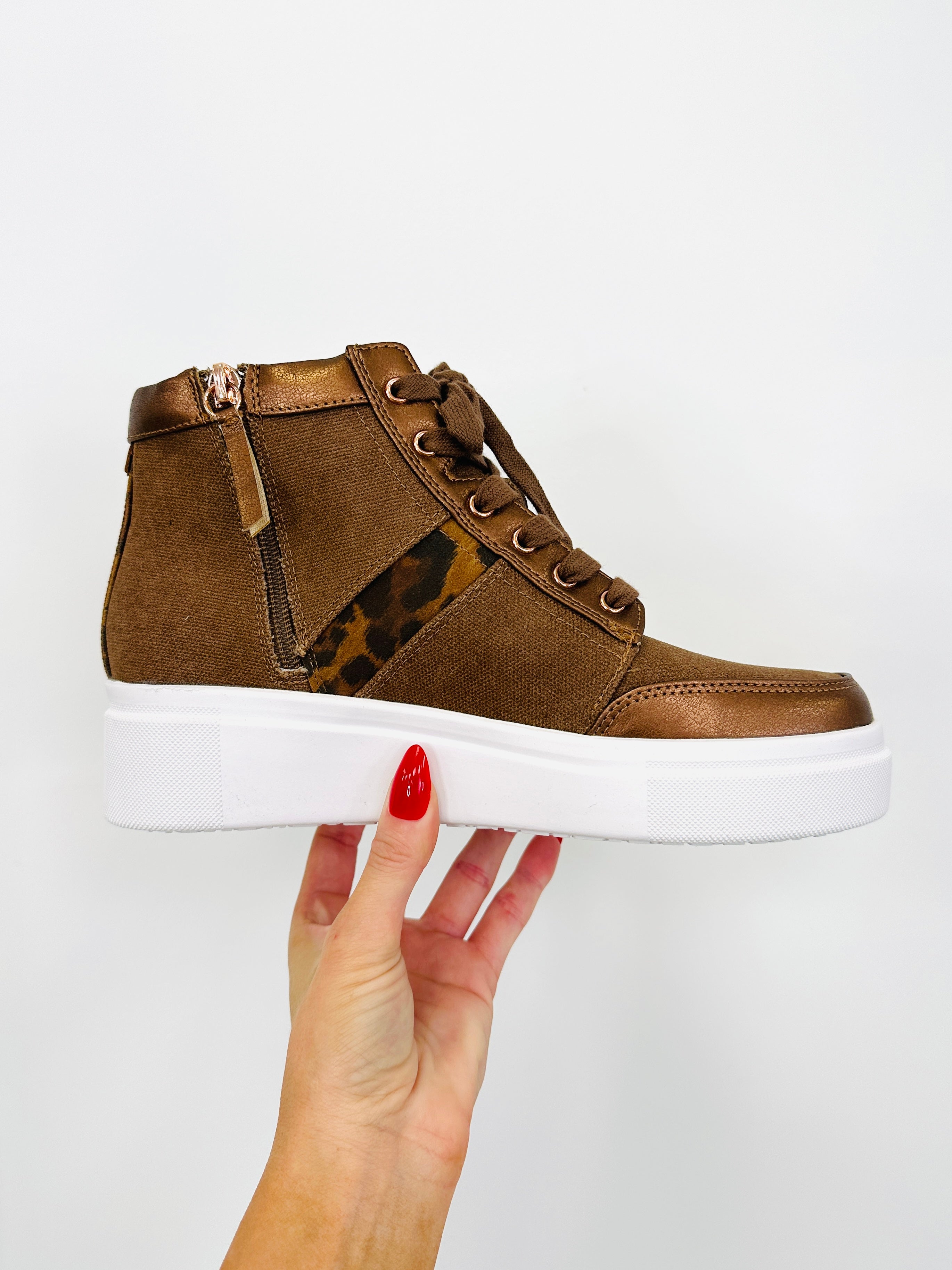 Women's Brown Platform Sneakers - product view 4