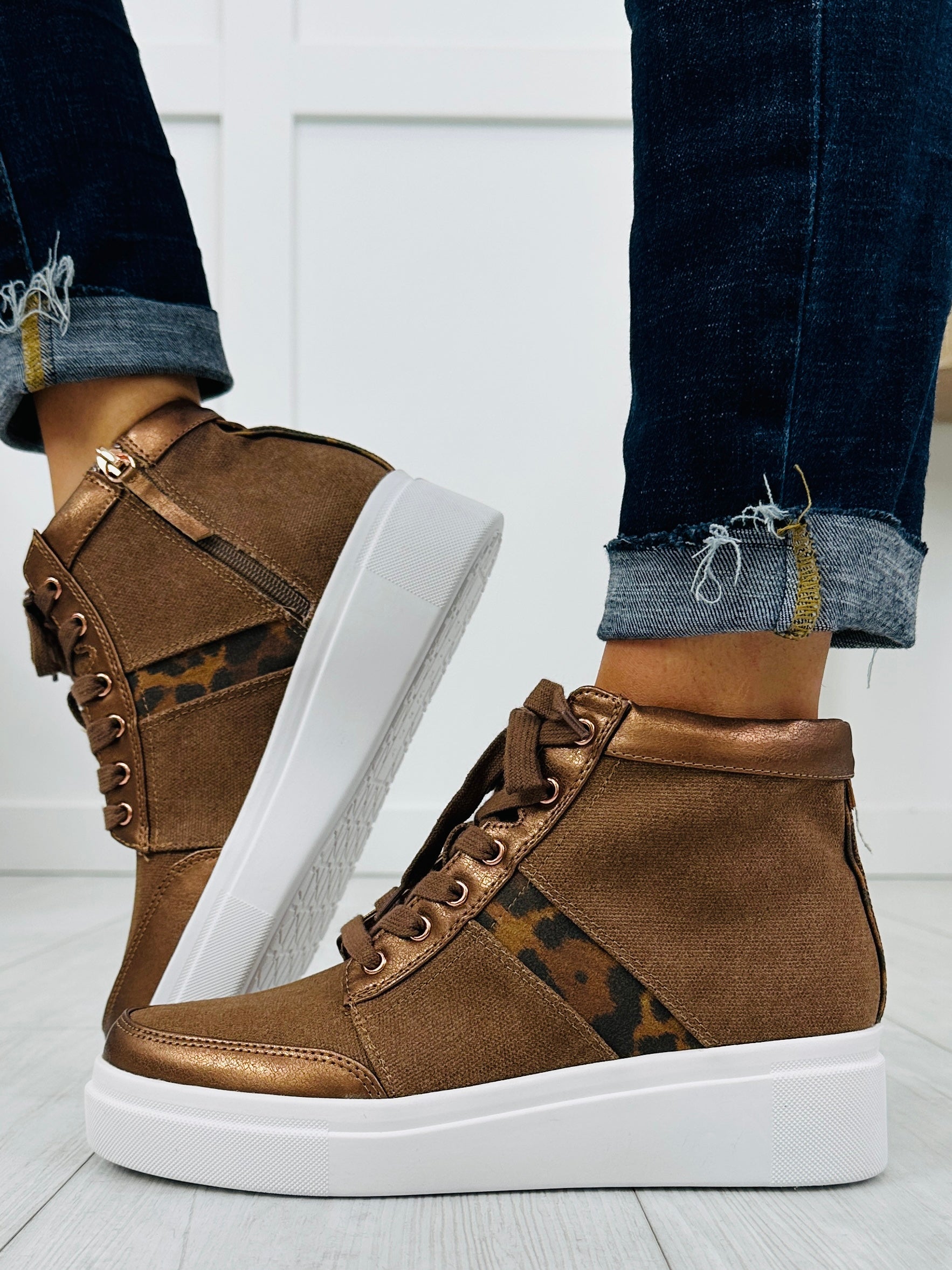 Women's Brown Platform Sneakers - product view 3