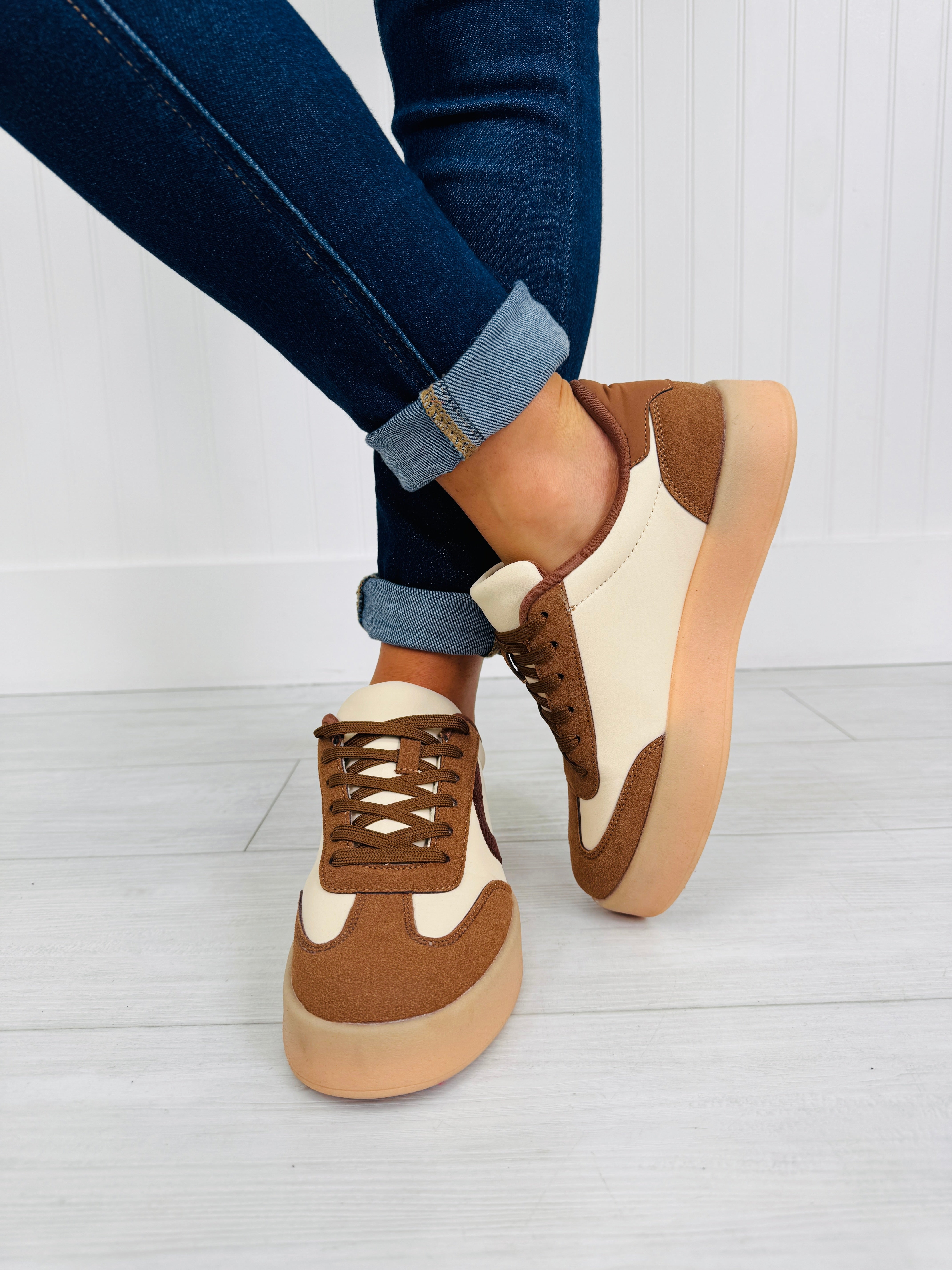Women's Beige Platform Sneakers - product view 3