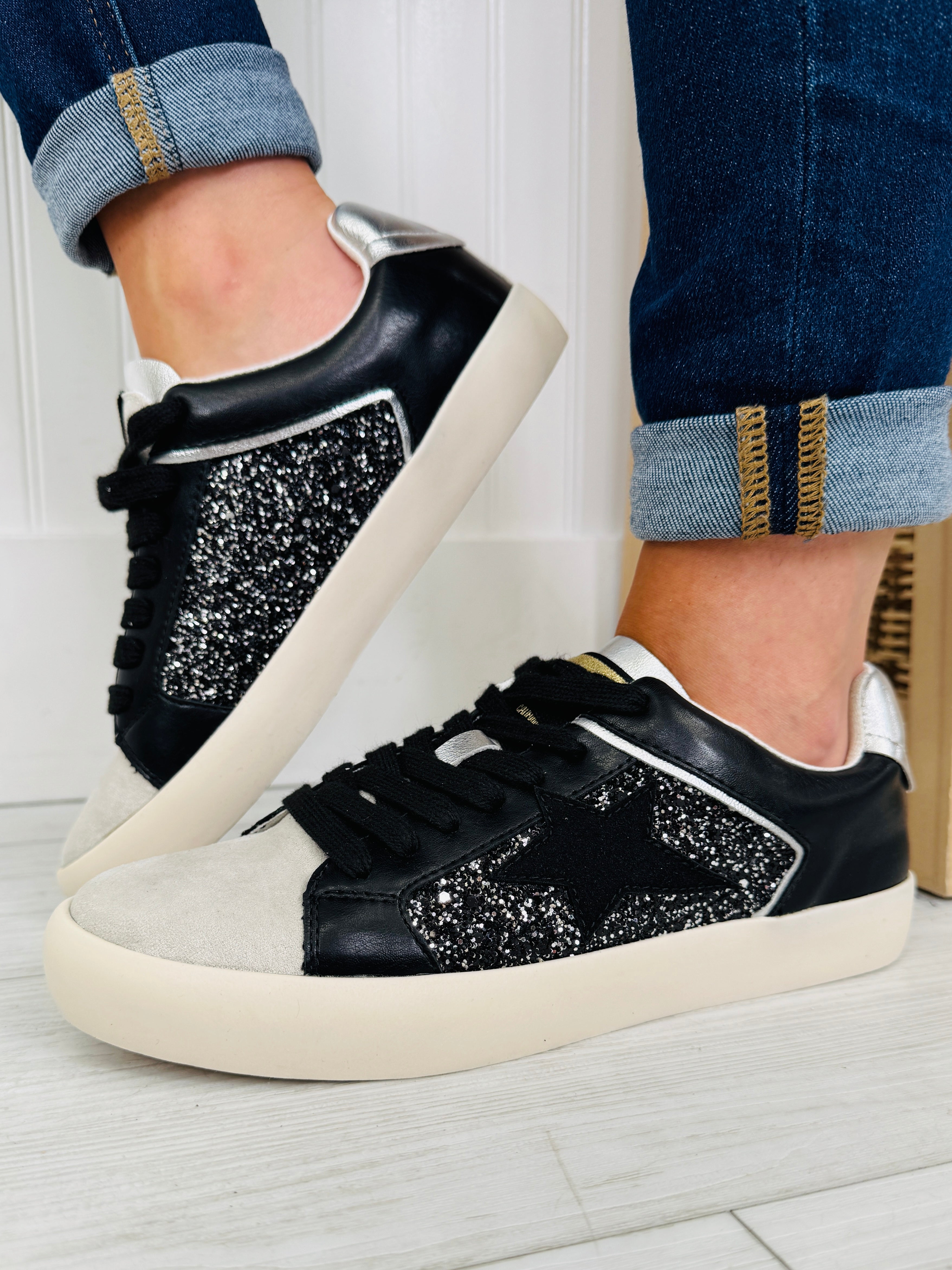 Women's Black Platform Sneakers - product view 2