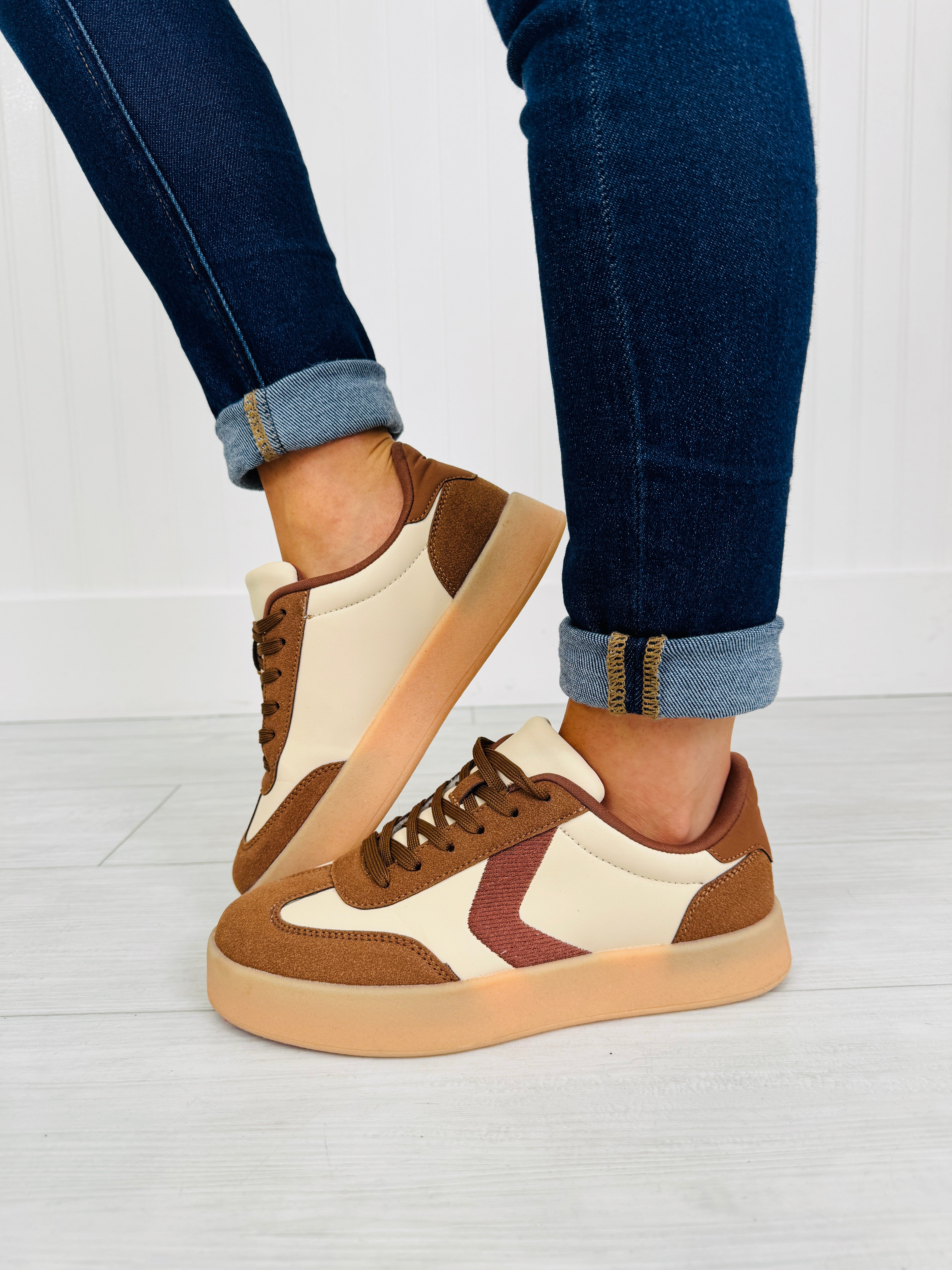 Women's Beige Platform Sneakers - product view 4