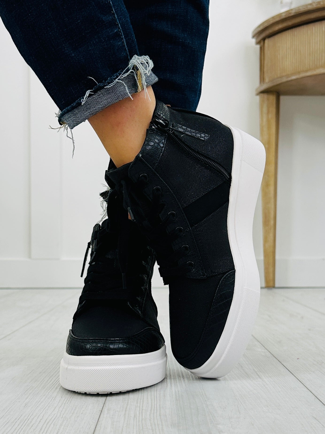 Women's Black Platform Sneakers - Style 3 - product view 3