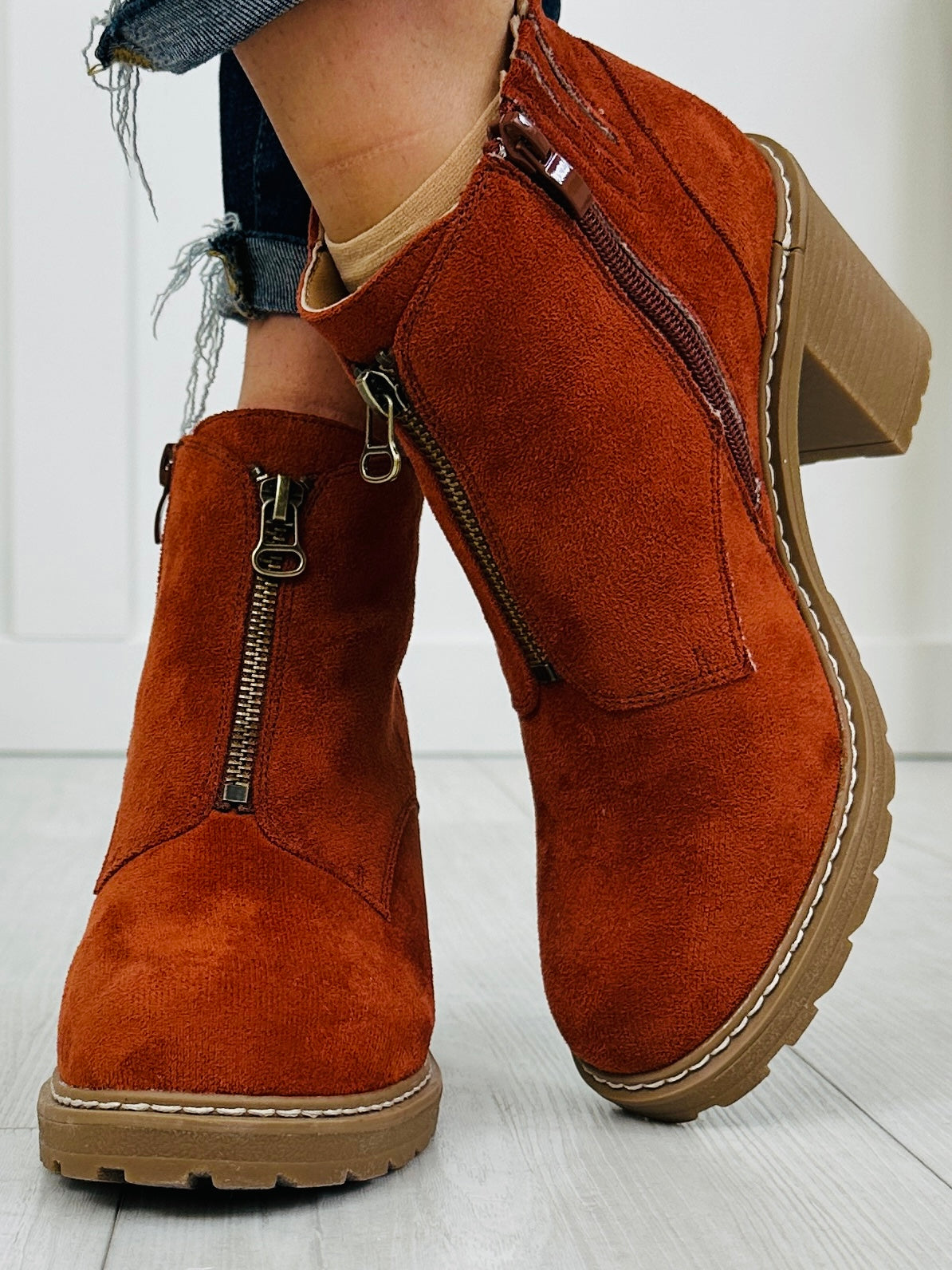 Women's Rust Platform Booties - product view 4