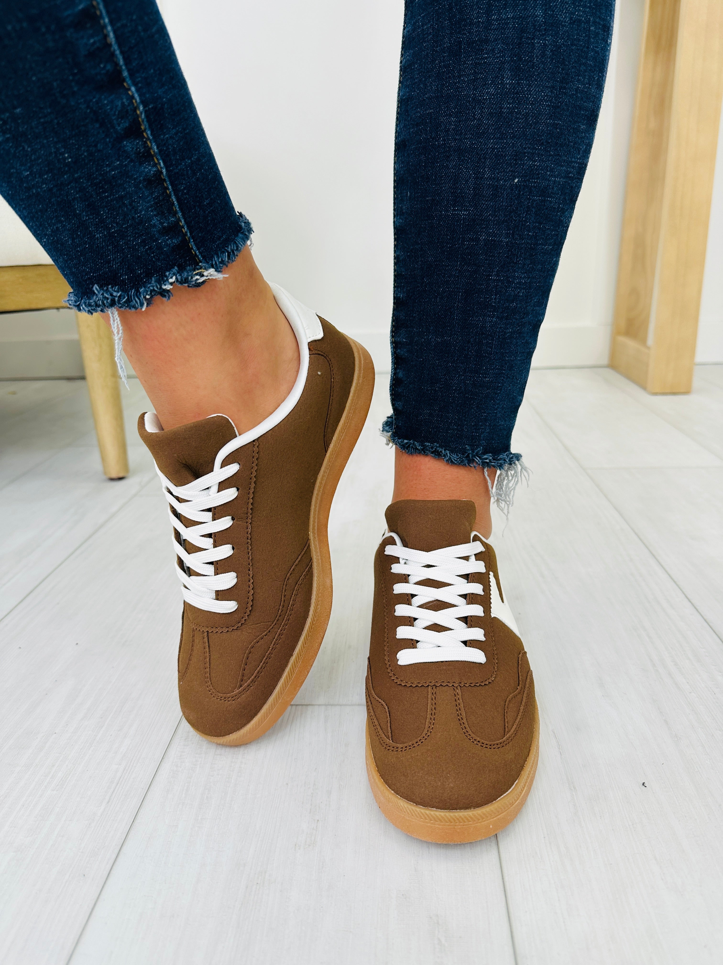 Women's Brown Colorblock Sneakers - product view 3