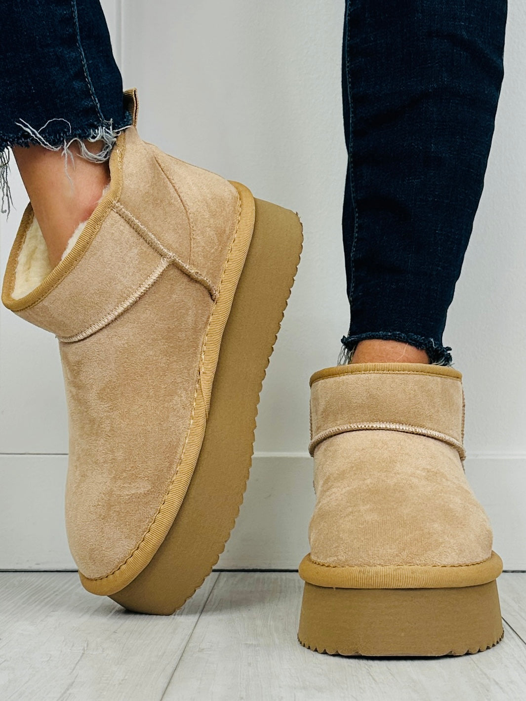 Women's Tan Platform Boots - product view 2