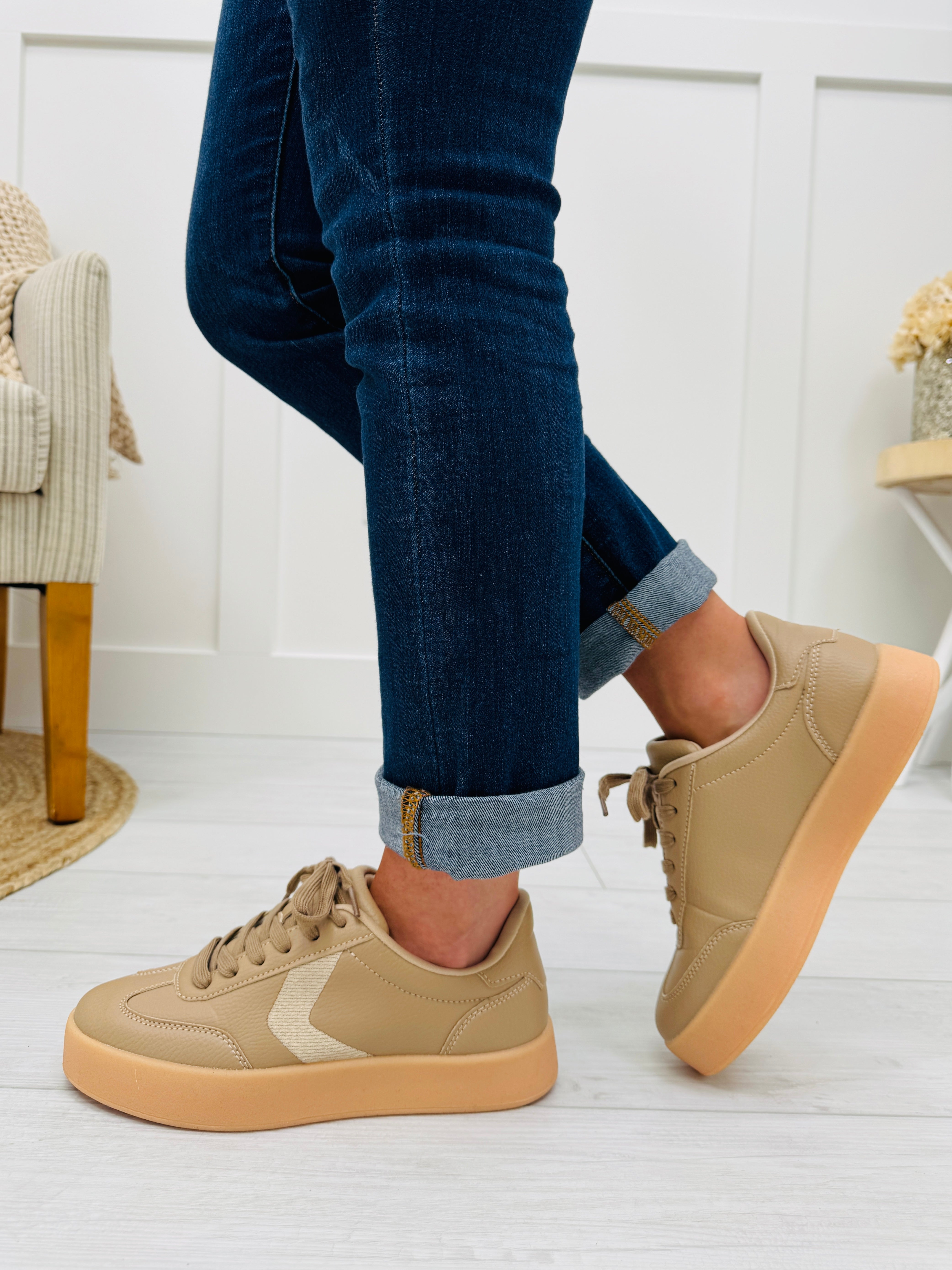Women's Taupe Platform Sneakers - product view 3