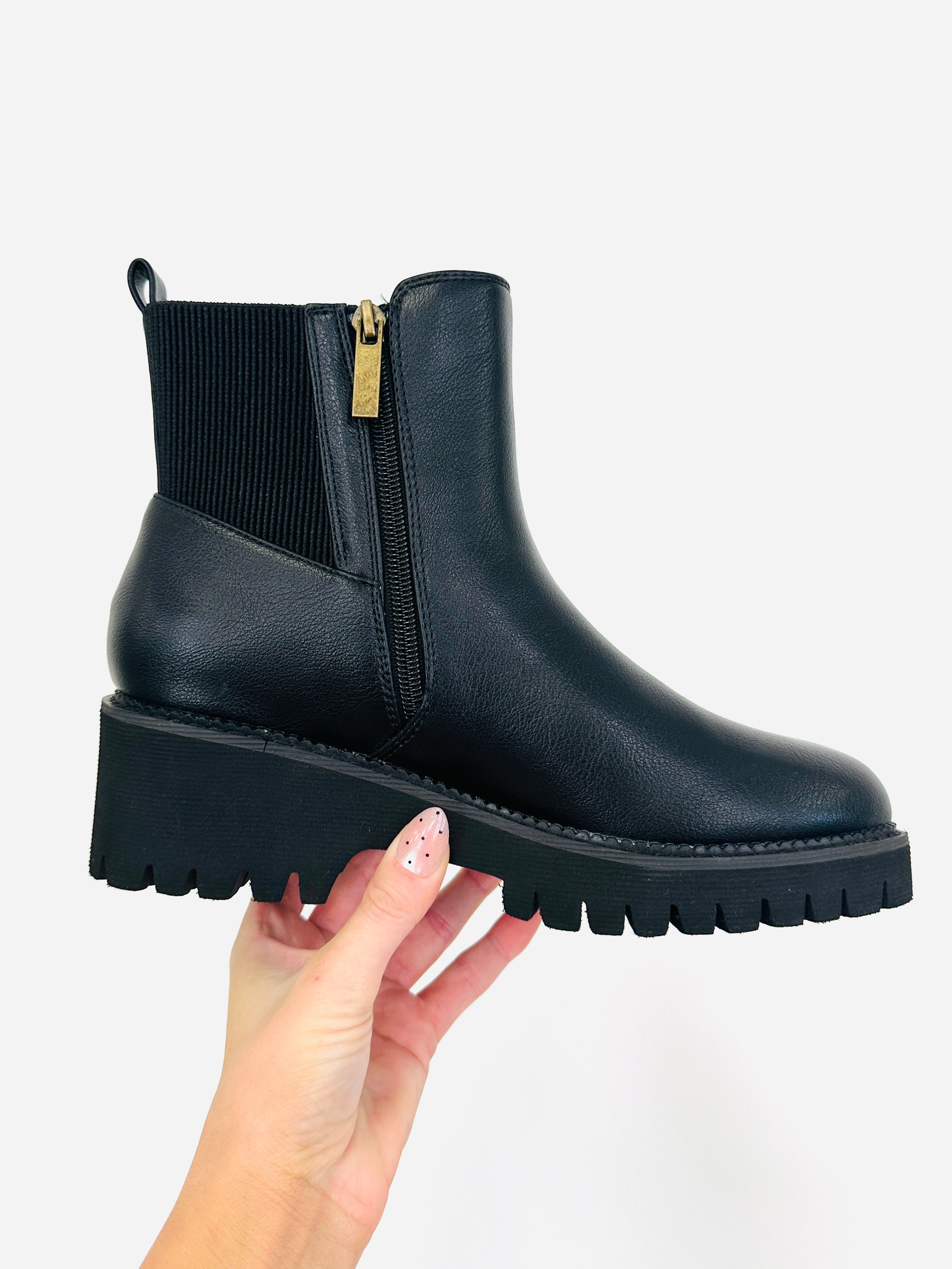 Women's Black Platform Boots - product view 1