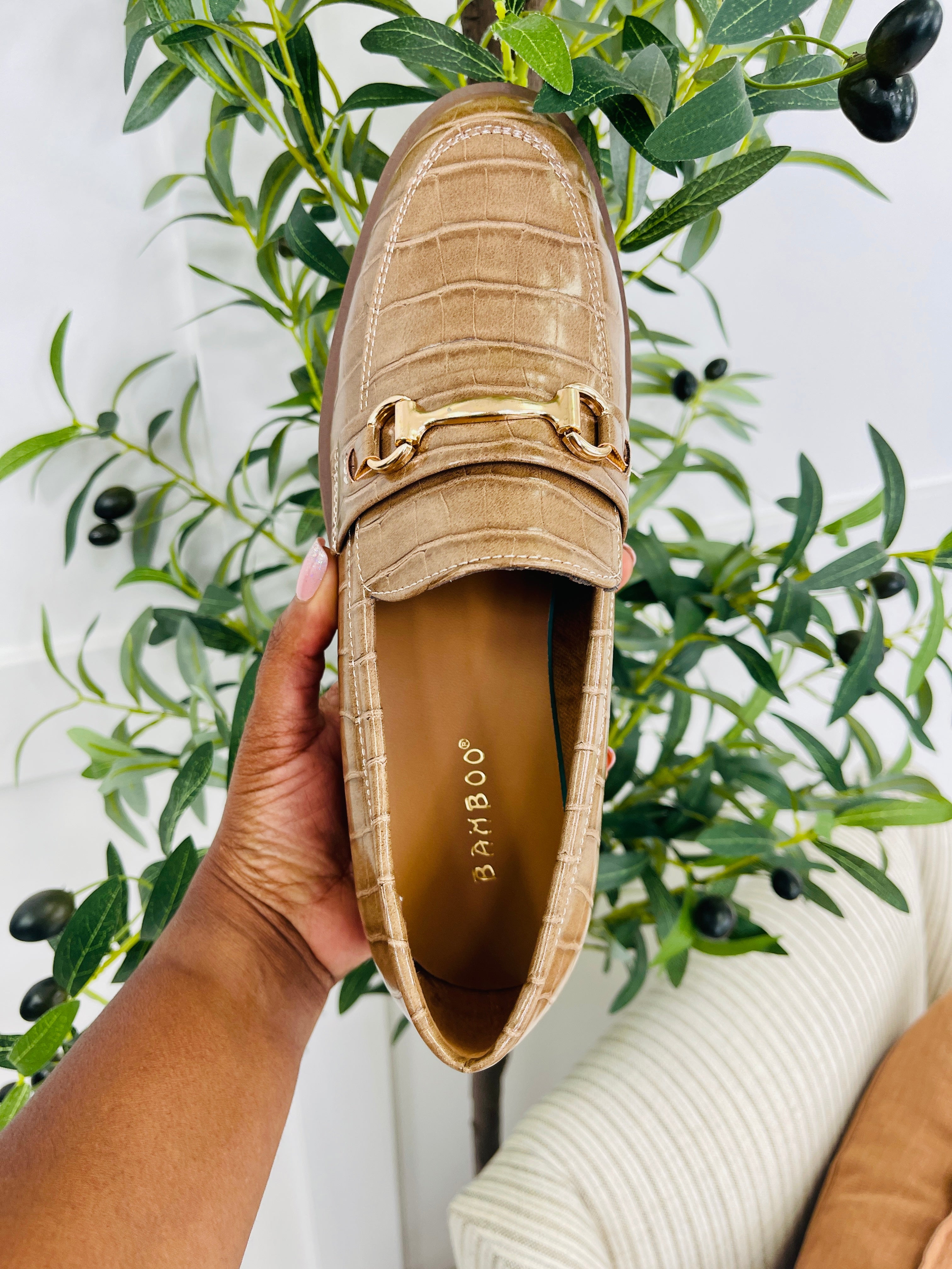 Women's Taupe Loafers - product view 1